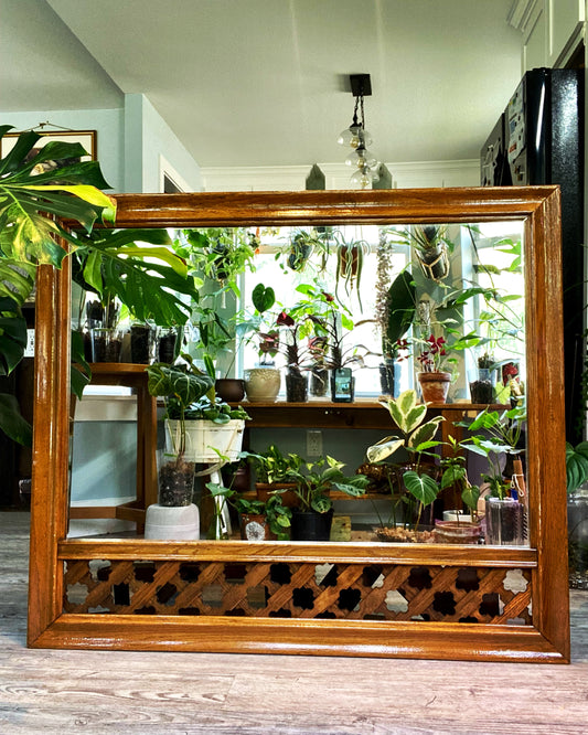 1960s Large Solid Wood Vintage Mirror 45”x 39” Local Pickup Only